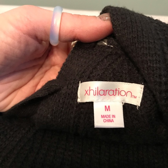 M xhilaration black cardigan with lace up back - Picture 5 of 7